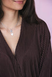 sculpted heart necklace { silver + bronze }