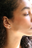raw gemstone nugget earrings { silver }