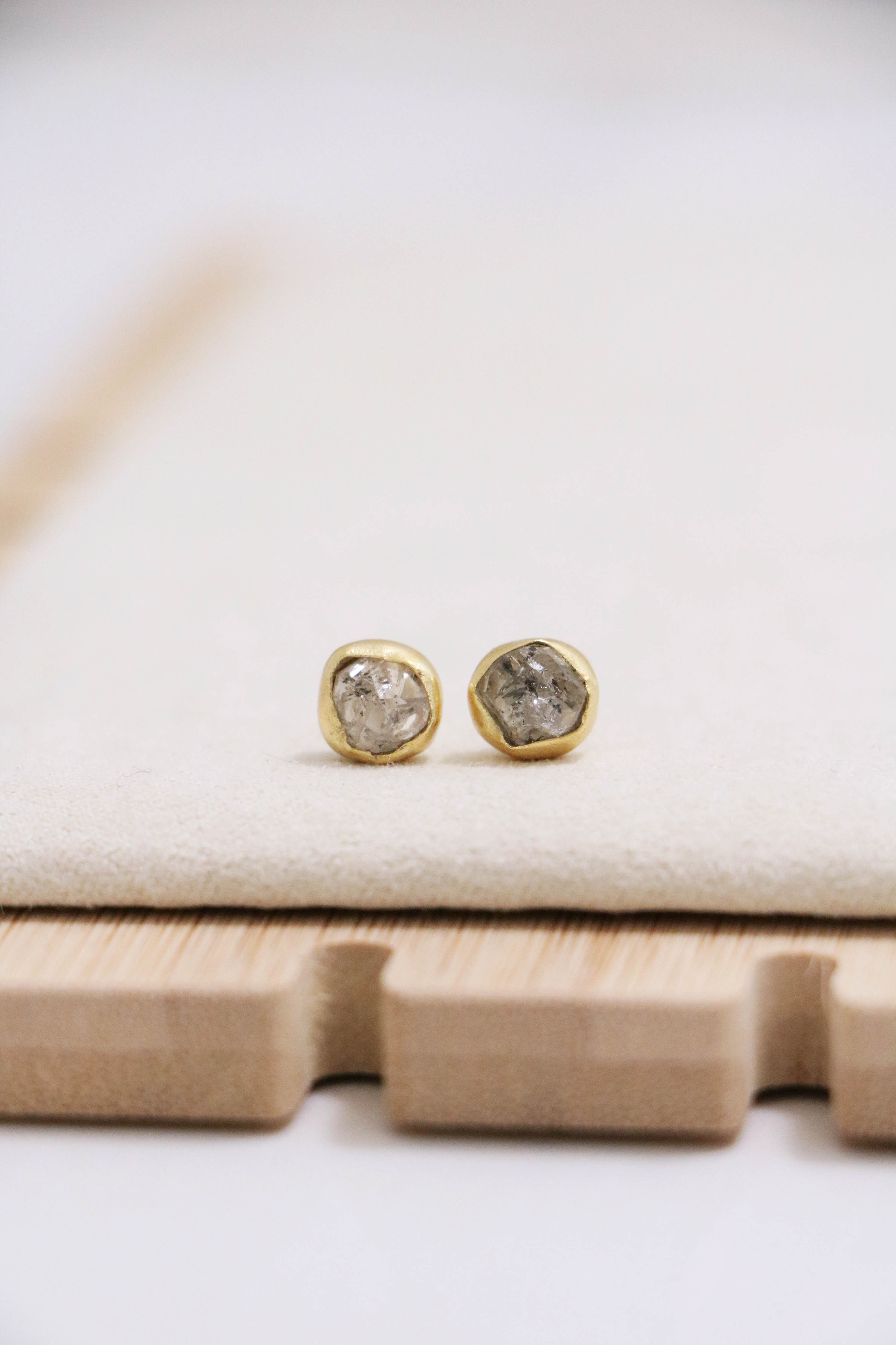 Raw gold hotsell nugget earrings