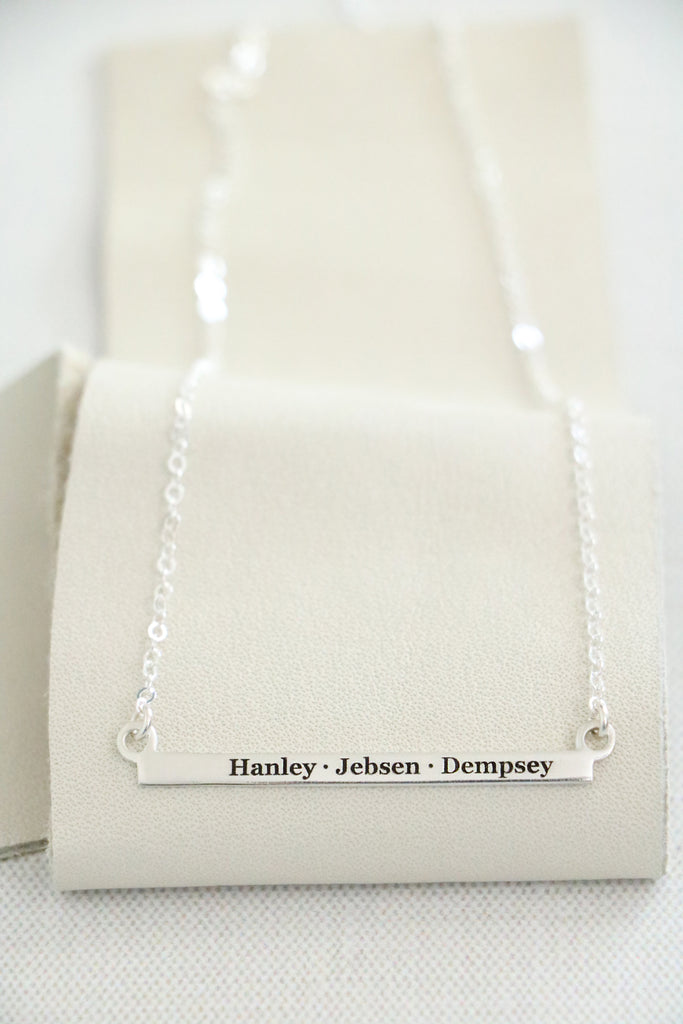 horizontal bar necklace { sterling silver }