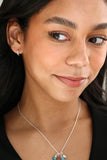 opal huggie hoops { silver + gold }