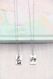 artwork rectangle necklace { silver + gold }