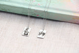 artwork rectangle necklace { silver + gold }