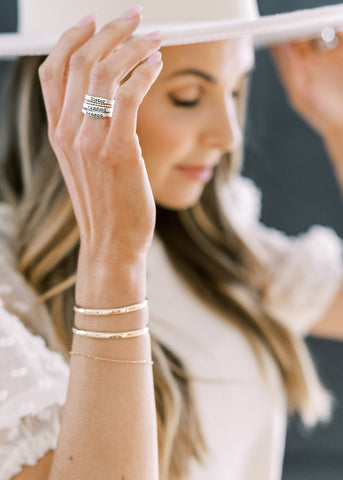name ring + bead ring         {set of 2 or more}