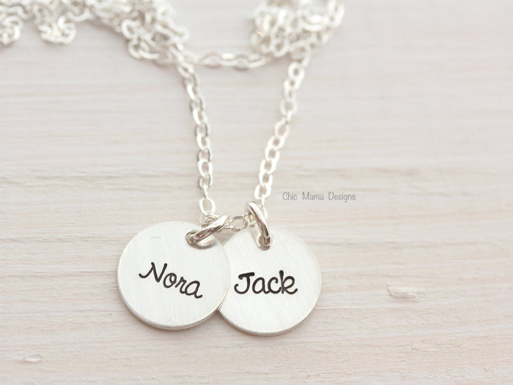 side by side name necklace { silver + gold }