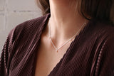 petite pearls necklace { silver + gold }