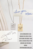 handwriting rectangle necklace { silver + gold }