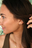 simple huggie hoops { silver + gold }