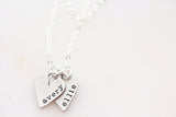 sculpted heart necklace { silver + bronze }