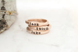 stackable name rings {10K rose gold}