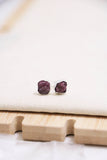 raw gemstone nugget earrings { silver }