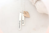 vertical bar necklace {with heart}