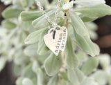 sculpted heart necklace { silver + bronze }
