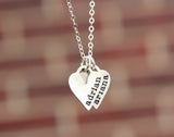sculpted heart necklace { silver + bronze }