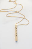 handwriting vertical bar { silver + gold }