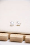 raw gemstone nugget earrings { silver }