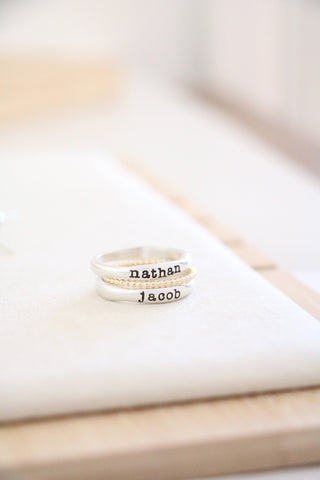 bead ring { silver + gold }
