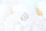 opal huggie hoops { silver + gold }