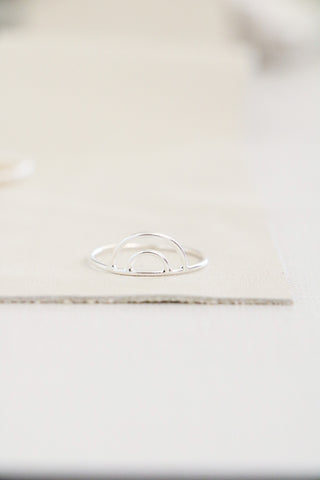 double arch ring { silver + gold }