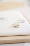name ring + bead ring         {set of 2 or more}