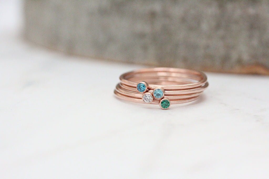 stacking birthstone ring rose gold
