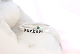 name ring + birthstone ring {sterling silver}