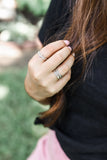 name ring + birthstone ring {sterling silver}