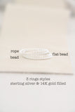 flat bead ring { silver + gold }