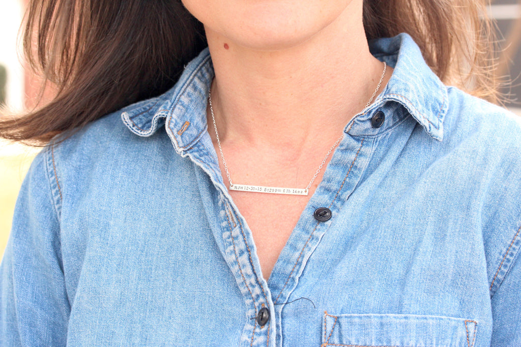 Birth stat necklace 2025 for mom