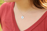 single drop necklace with large birthstone {silver + gold}