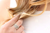 name ring + birthstone ring {sterling silver}