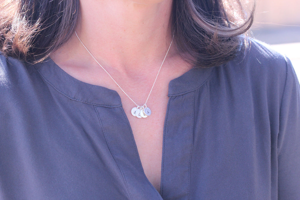 Tiny initial necklace sterling silver new arrivals