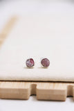raw gemstone nugget earrings { silver }