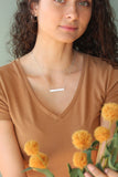 cursive bar necklace {sterling silver + gold filled}