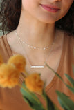 cursive bar necklace {sterling silver + gold filled}