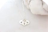 tiny sterling silver disc necklace with initials