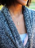 petite vertical bar necklace { silver + gold }