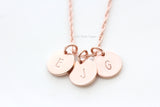 tiny initials necklace { rose gold }