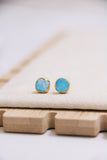 raw gemstone nugget earrings { gold }