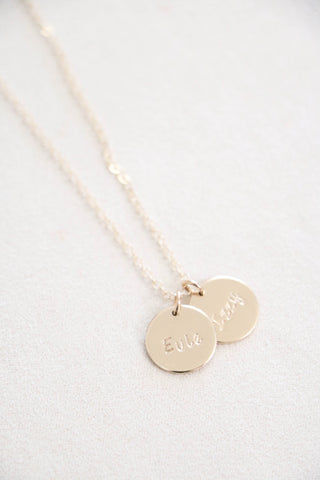 side by side name necklace { silver + gold }