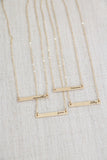 cursive bar necklace {sterling silver + gold filled}